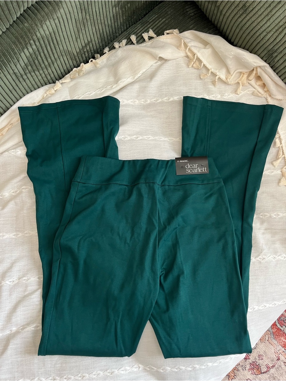 Dear Scarlett Green Boot‑Cut Ponte Magic Flare Pants New NWT Medium